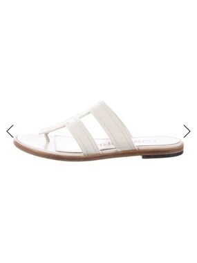 Tom Ford White Women's Leather Slide Sandal